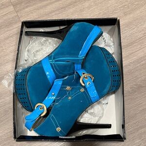 Source Unknown Teal and Blue Heels